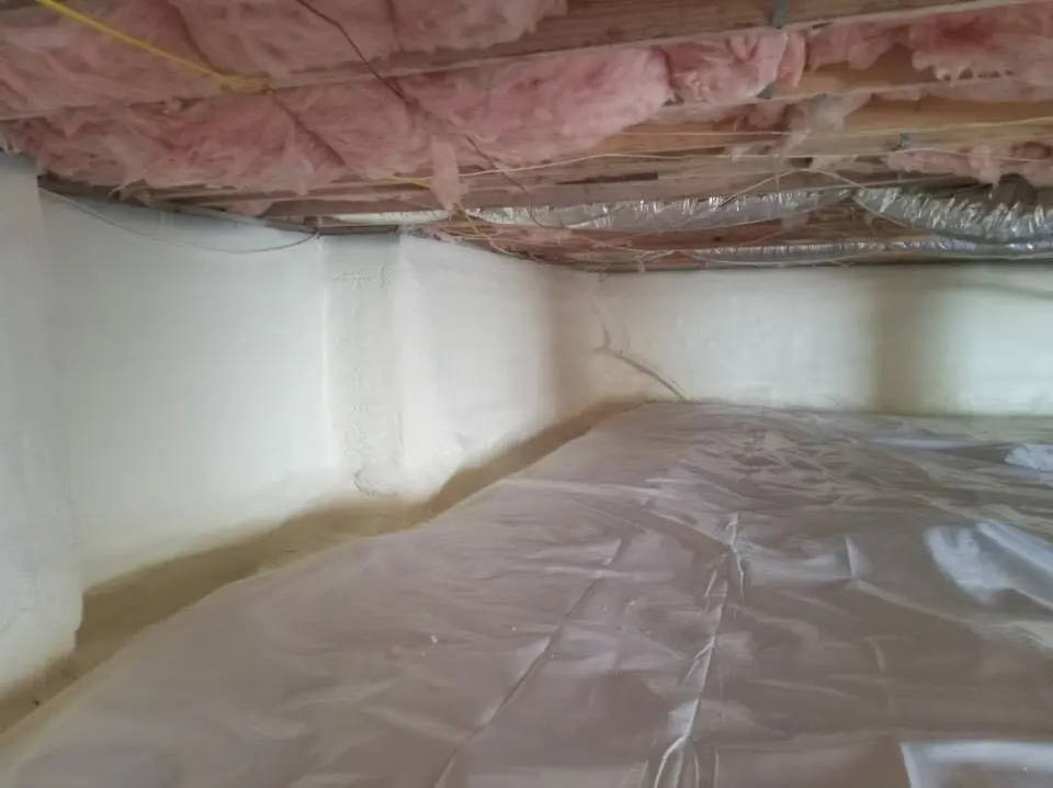 Crawl space encapsulation with closed-cell spray foam for Attic Insulation in Greenfield
