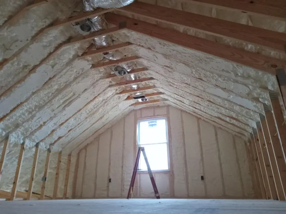Spray foam roofing application for Crawl Space Insulation project in Greenfield